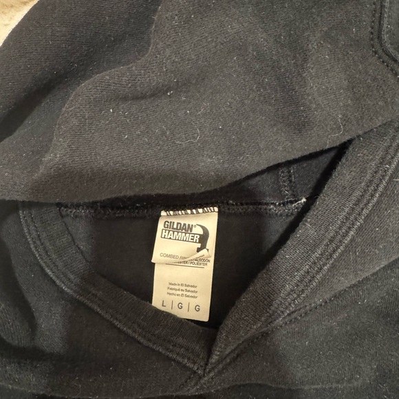 Gildan Black Hoodie with Pink Text - Picture 2 of 2